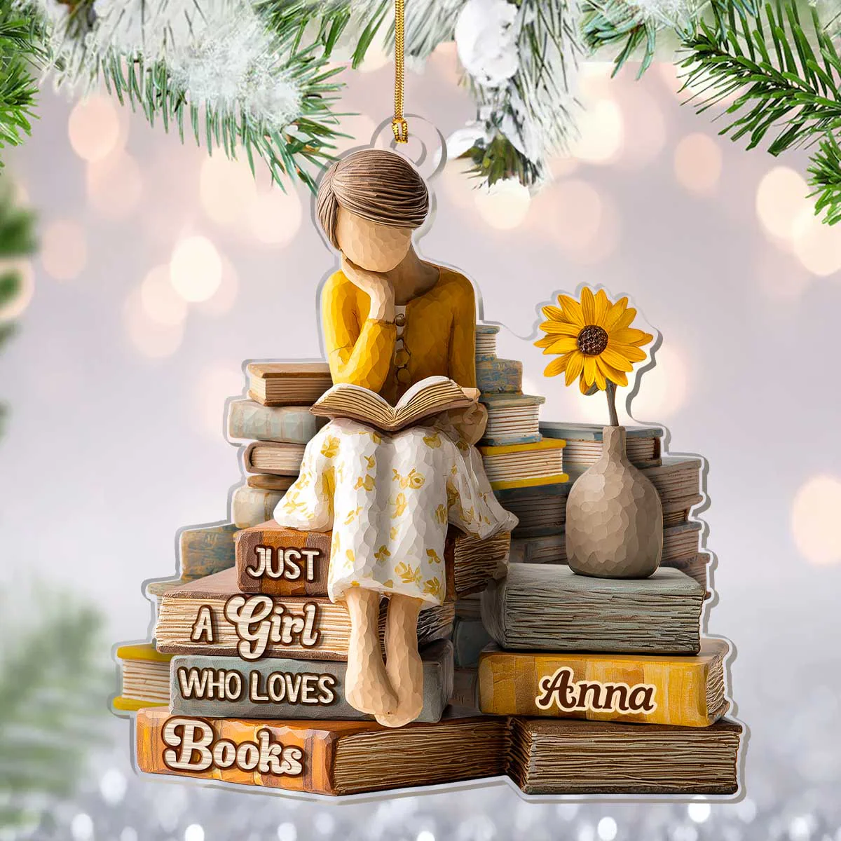 Just A Girl Who Loves Books - Personalized 1-Layer Acrylic Ornament HL128