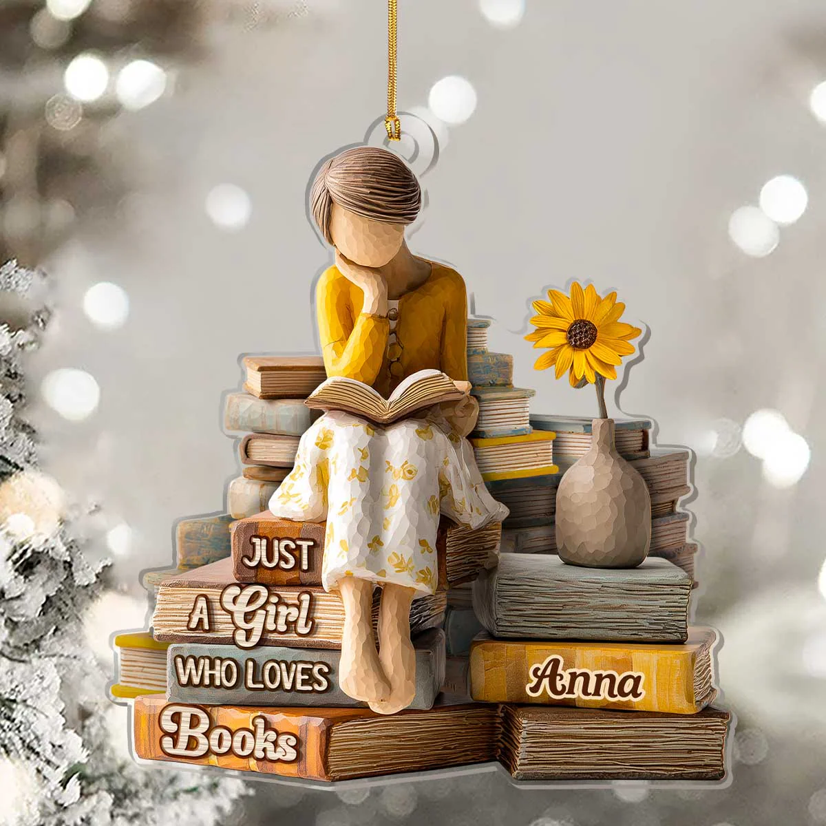 Just A Girl Who Loves Books - Personalized 1-Layer Acrylic Ornament HL128 - Image 5
