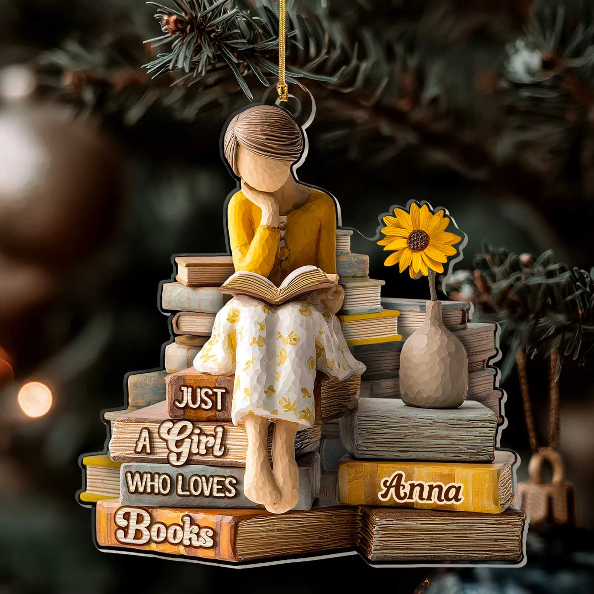 Just A Girl Who Loves Books - Personalized 1-Layer Acrylic Ornament HL128 - Image 6
