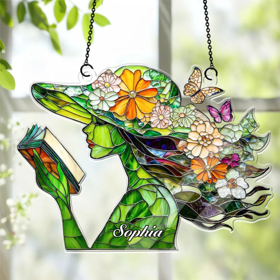 Just A Girl Who Loves Books - Personalized Acrylic Suncatcher - Gift For Her, Book Lovers HH01