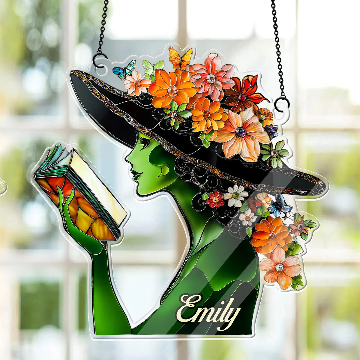 Just A Girl Who Loves Books - Personalized Acrylic Suncatcher - Gift For Her, Book Lovers HH01