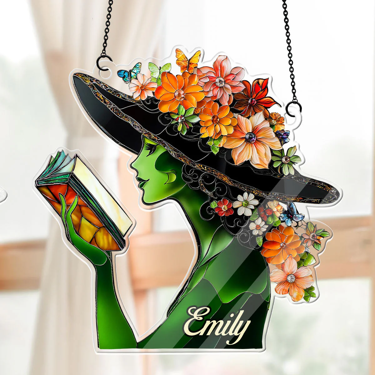Just A Girl Who Loves Books - Personalized Acrylic Suncatcher - Gift For Her, Book Lovers HH01 - Image 5