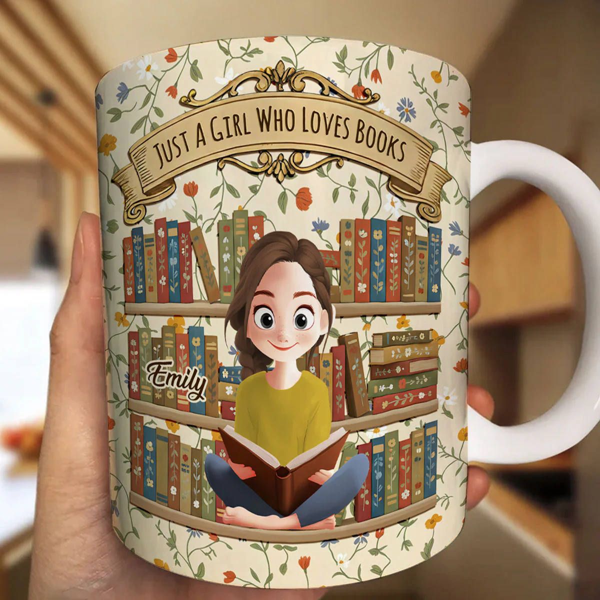 Just A Girl Who Loves Books - Personalized Ceramic Coffee Mug - Gift For Books Lovers - Image 7