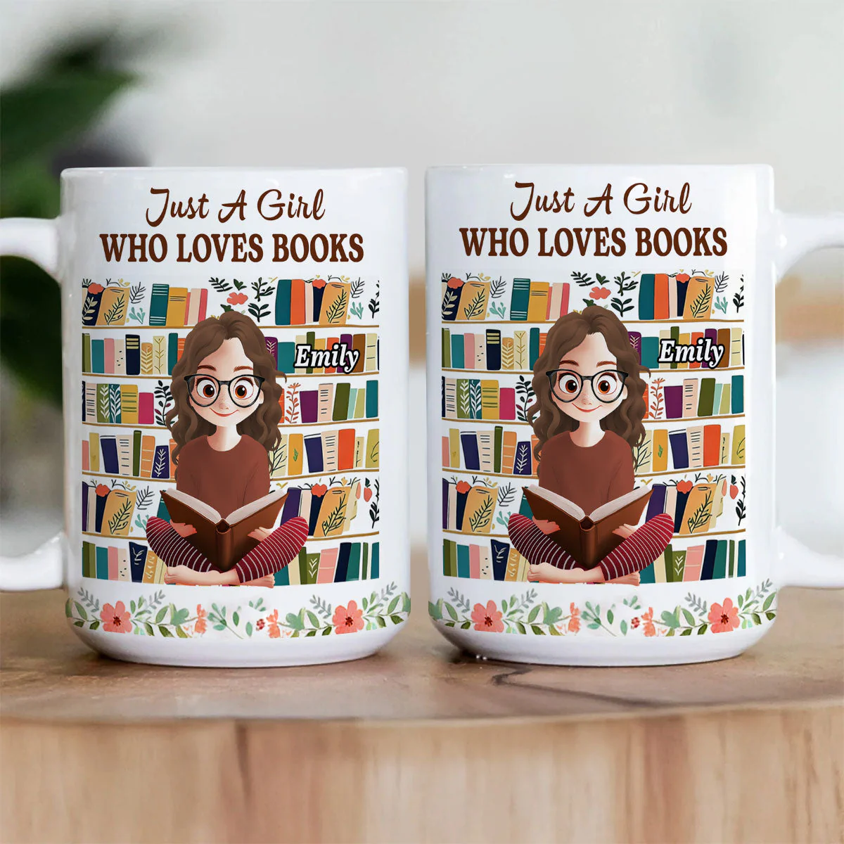 Just A Girl Who Loves Books - Personalized Ceramic Coffee Mug - Gift For Books Lovers - Image 4