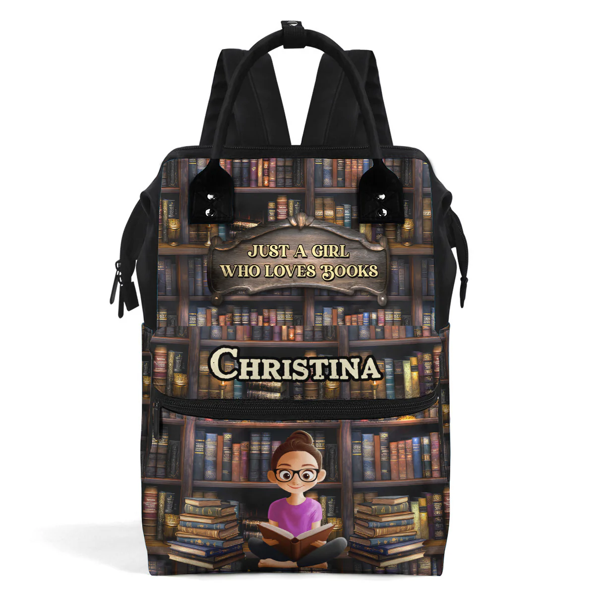 Just A Girl Who Loves Books - Personalized Duckbilled Backpack | CLB2