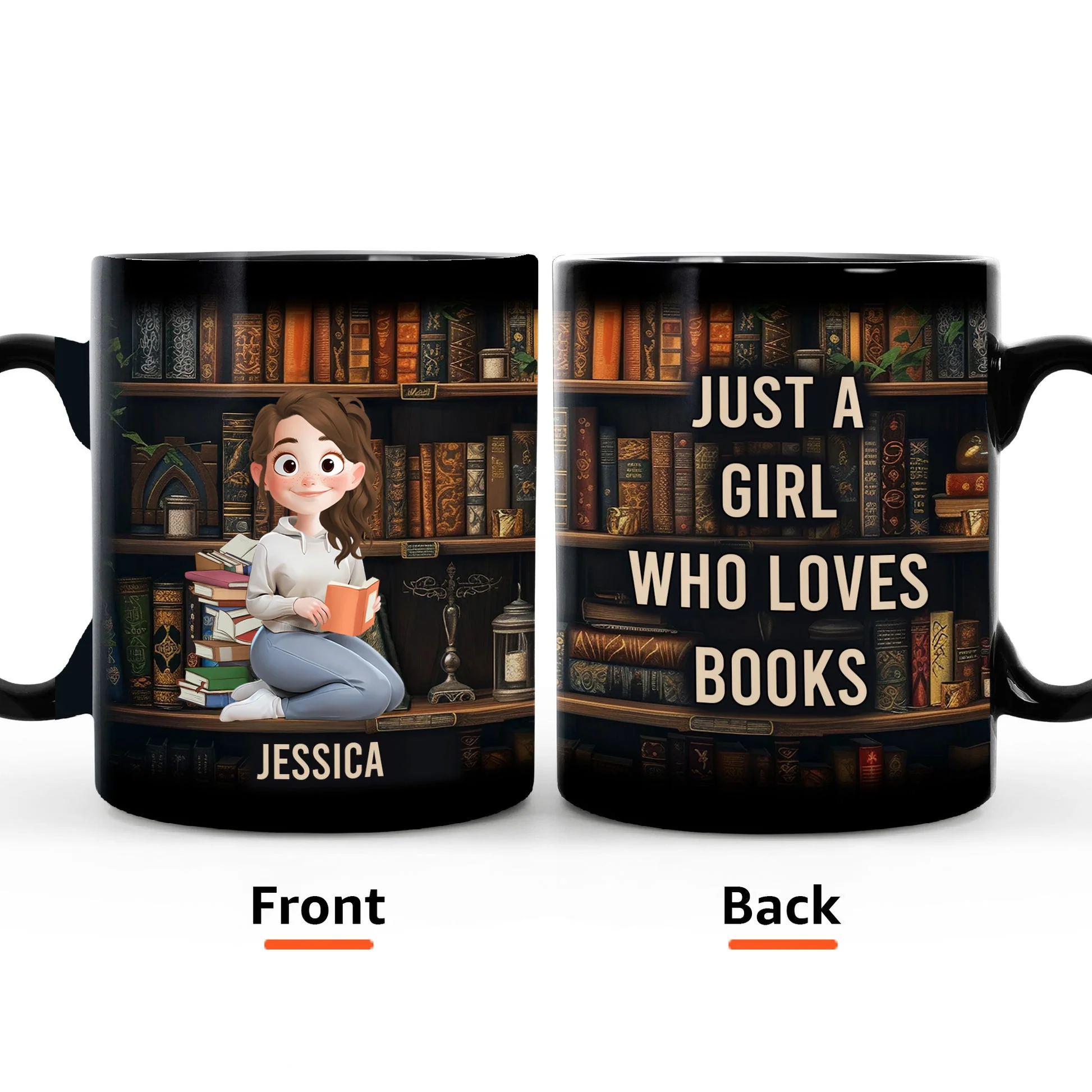Just A Girl Who Loves Books - Personalized Mug | CLB1 - Image 2
