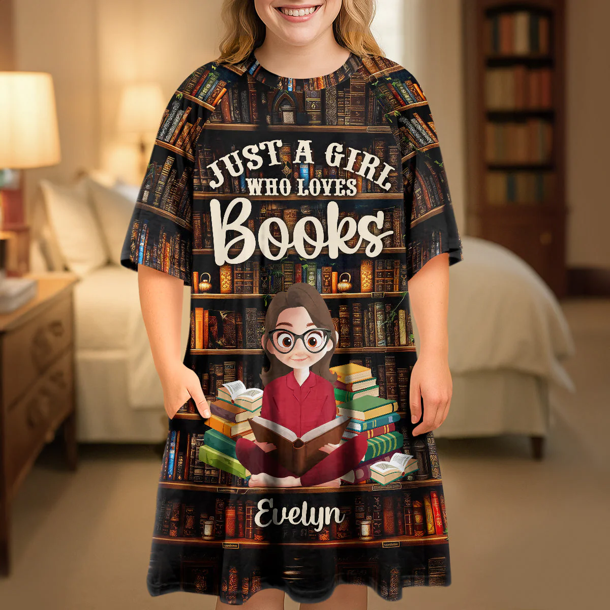 Just A Girl Who Loves Books - Personalized Sleep Tee | CLB2