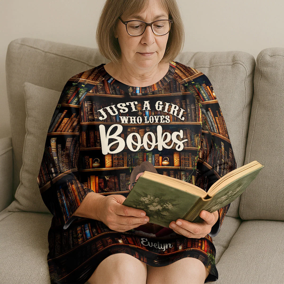 Just A Girl Who Loves Books - Personalized Sleep Tee | CLB2 - Image 2