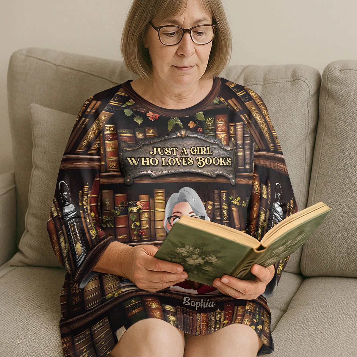 Just A Girl Who Loves Books - Personalized Sleep Tee | CLB2 - Image 2