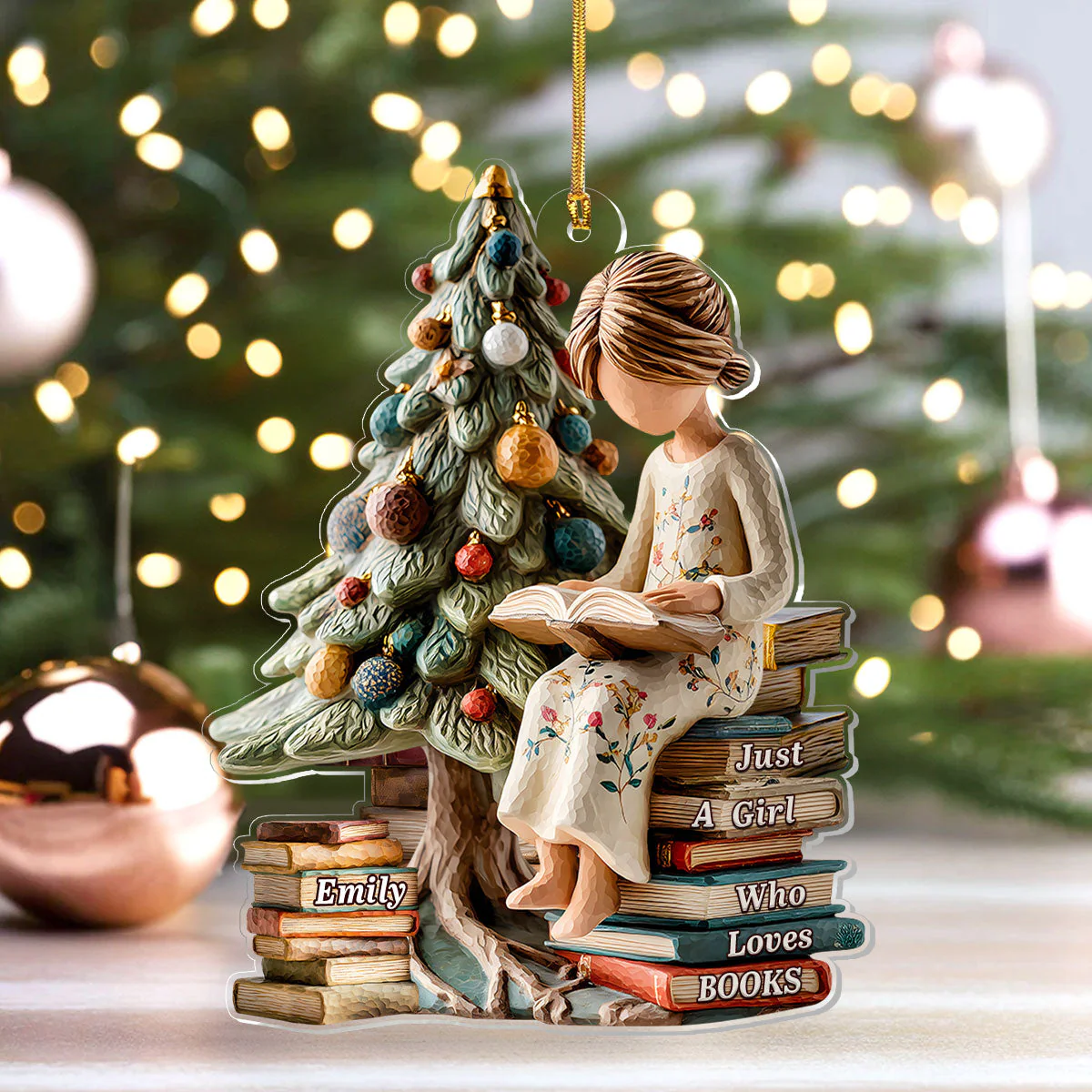 Just A Girl Who Loves Books (Ver 10) - Personalized 1-Layer Acrylic Ornament - Christmas Gift For Book Lovers, Her HH01 - Image 5