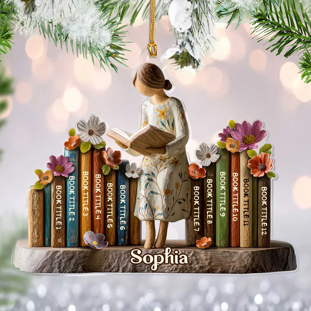 Just A Girl Who Loves Books (Ver 6) - Personalized 1-Layer Acrylic Ornament - Christmas Gift For Book Lovers, Her HH01
