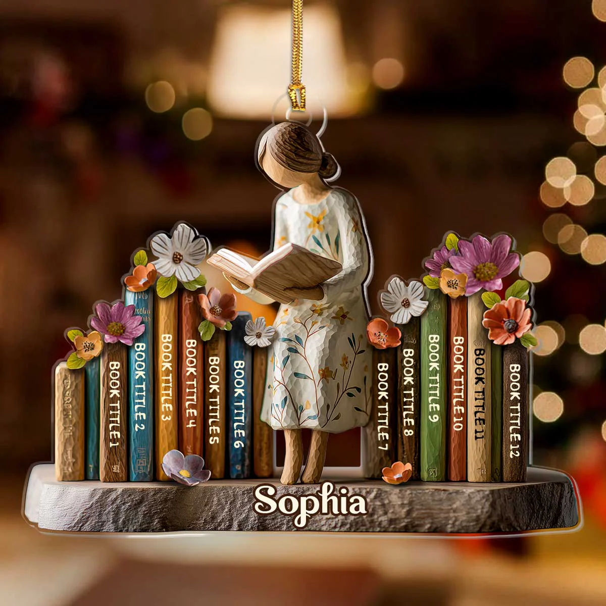Just A Girl Who Loves Books (Ver 6) - Personalized 1-Layer Acrylic Ornament - Christmas Gift For Book Lovers, Her HH01 - Image 2