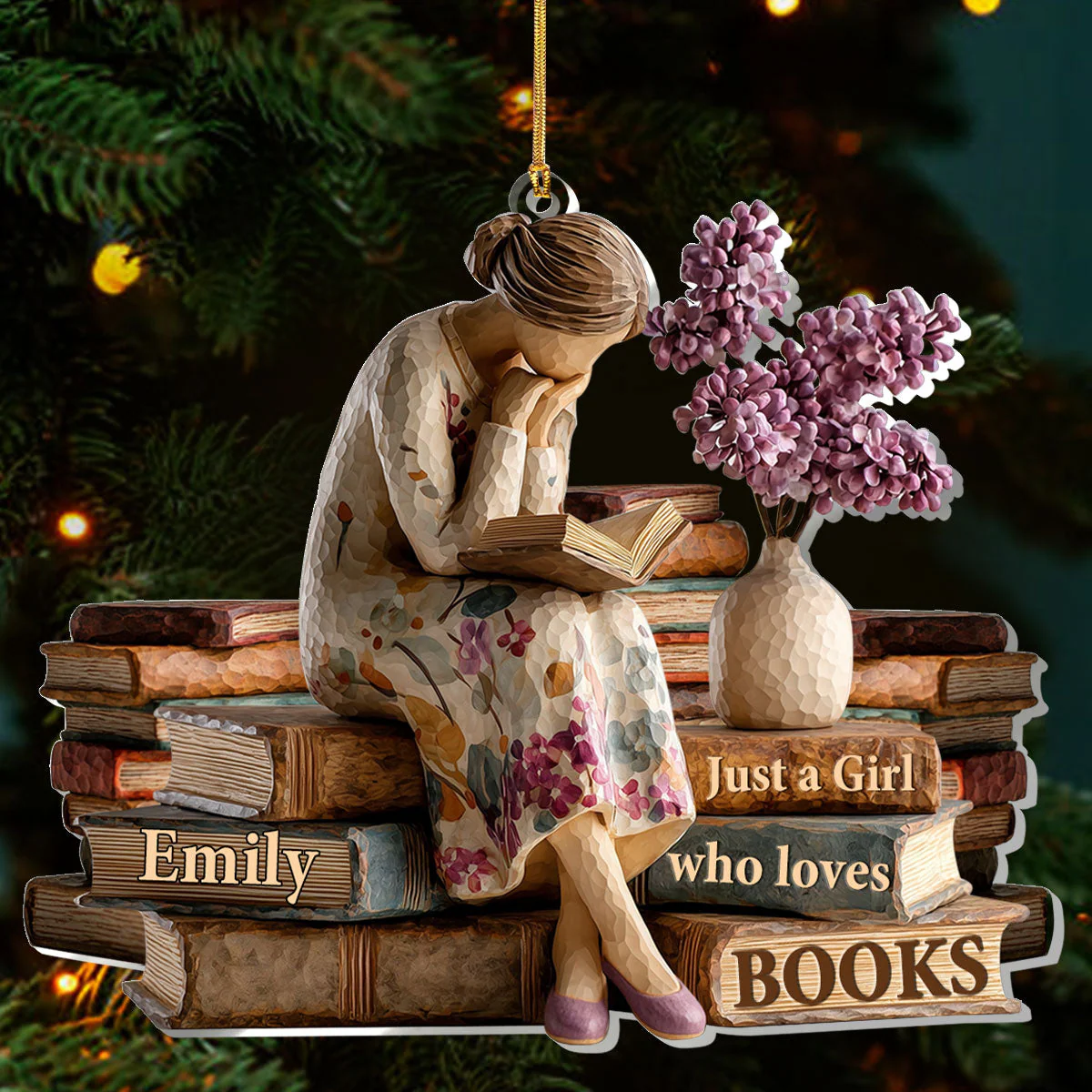 Just A Girl Who Loves Books (Ver 7) - Personalized 1-Layer Acrylic Ornament - Christmas Gift For Book Lovers, Her HH01 - Image 3