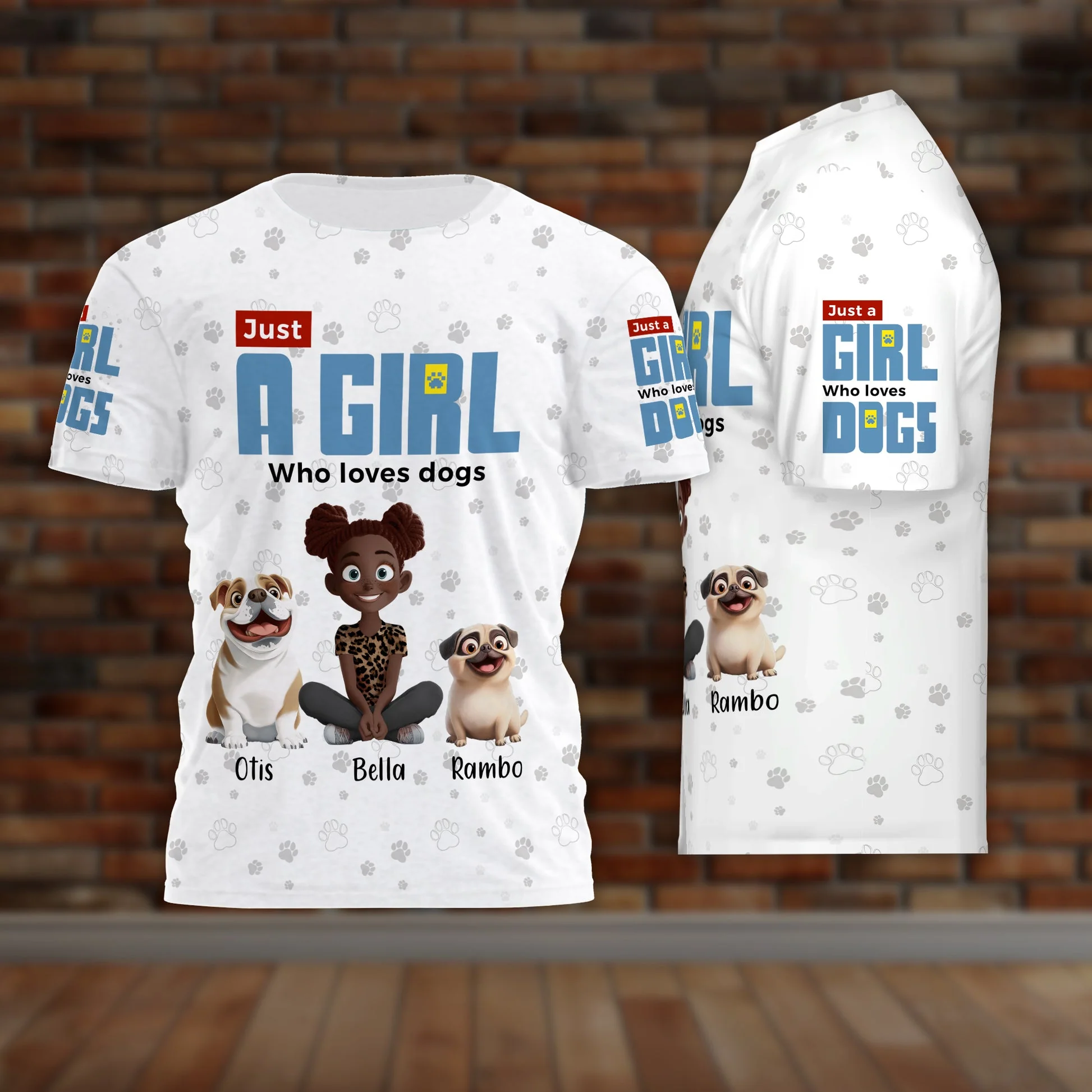 Just A Girl Who Loves Dogs Cartoon Dog - Personalized 3D Shirt - Gift for Pet Owners, Pet Lovers, Dog Mom | CLP15 NH96 - Image 2