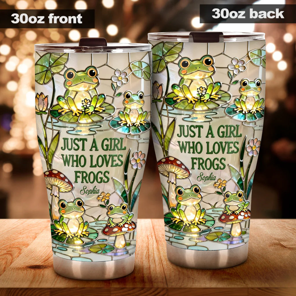 Just A Girl Who Loves Frogs - Personalized Tumbler - Gift For Her, Frog Loves HH01 - Image 2