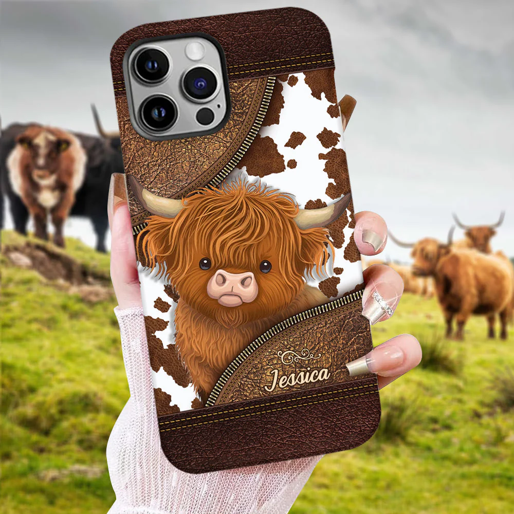Just A Girl Who Loves Highland Cow - Personalized Phone Case - Gift For Cow Lovers