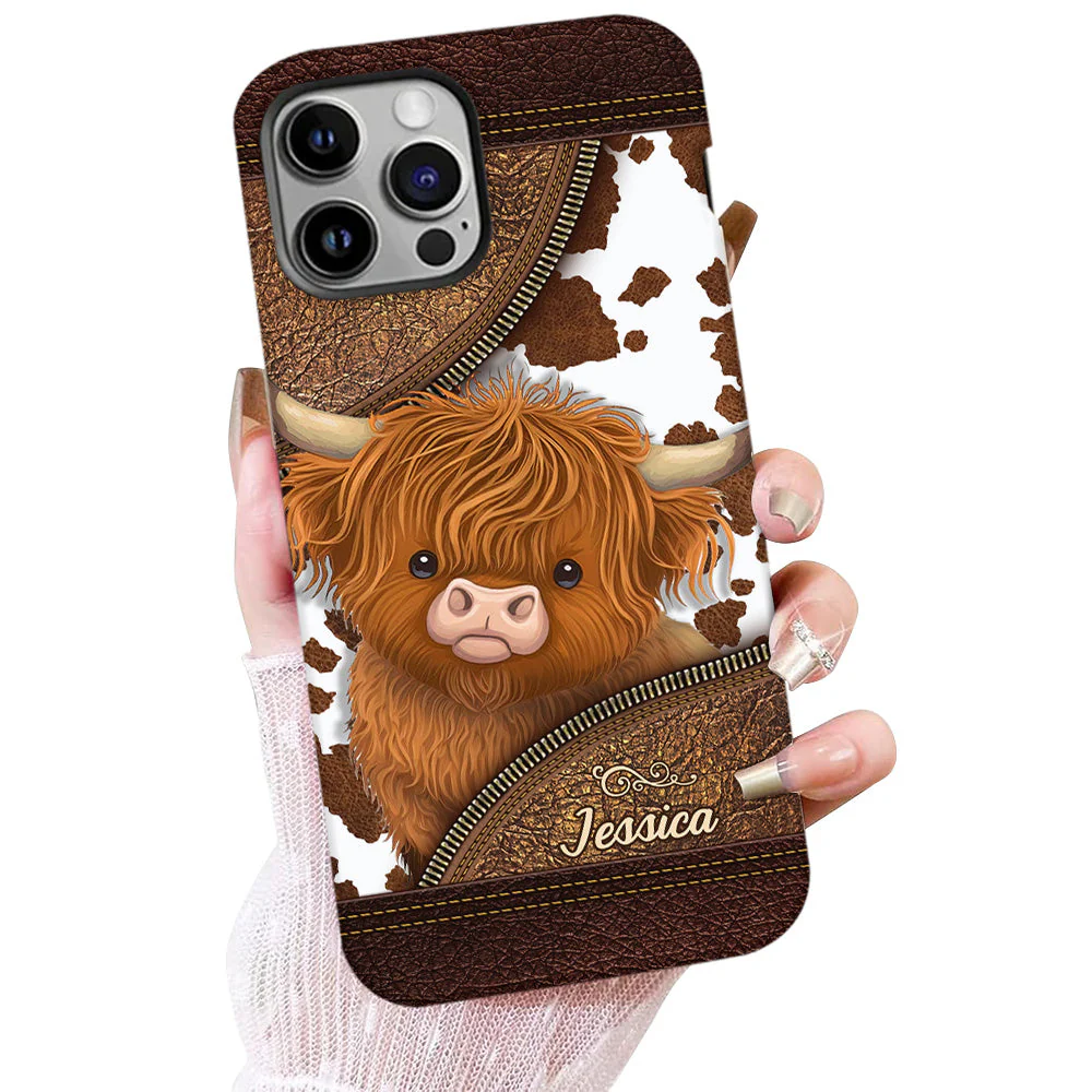 Just A Girl Who Loves Highland Cow - Personalized Phone Case - Gift For Cow Lovers - Image 10