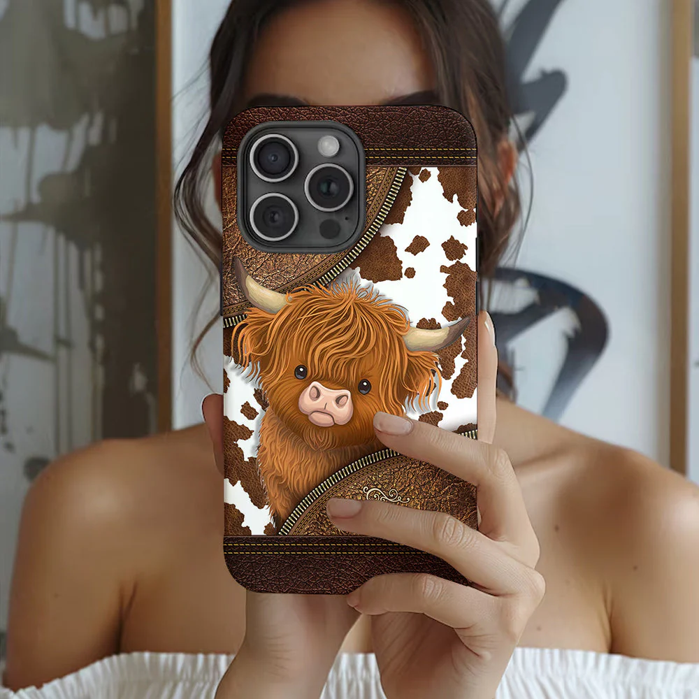 Just A Girl Who Loves Highland Cow - Personalized Phone Case - Gift For Cow Lovers - Image 2