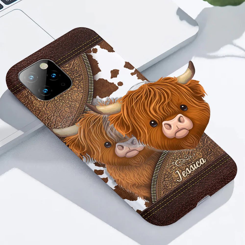 Just A Girl Who Loves Highland Cow - Personalized Phone Case - Gift For Cow Lovers - Image 5