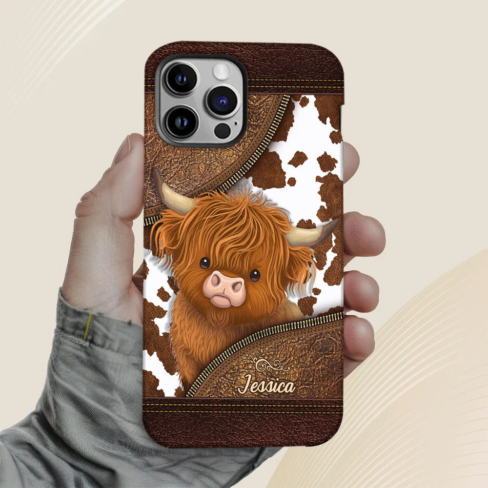 Just A Girl Who Loves Highland Cow - Personalized Phone Case - Gift For Cow Lovers - Image 7