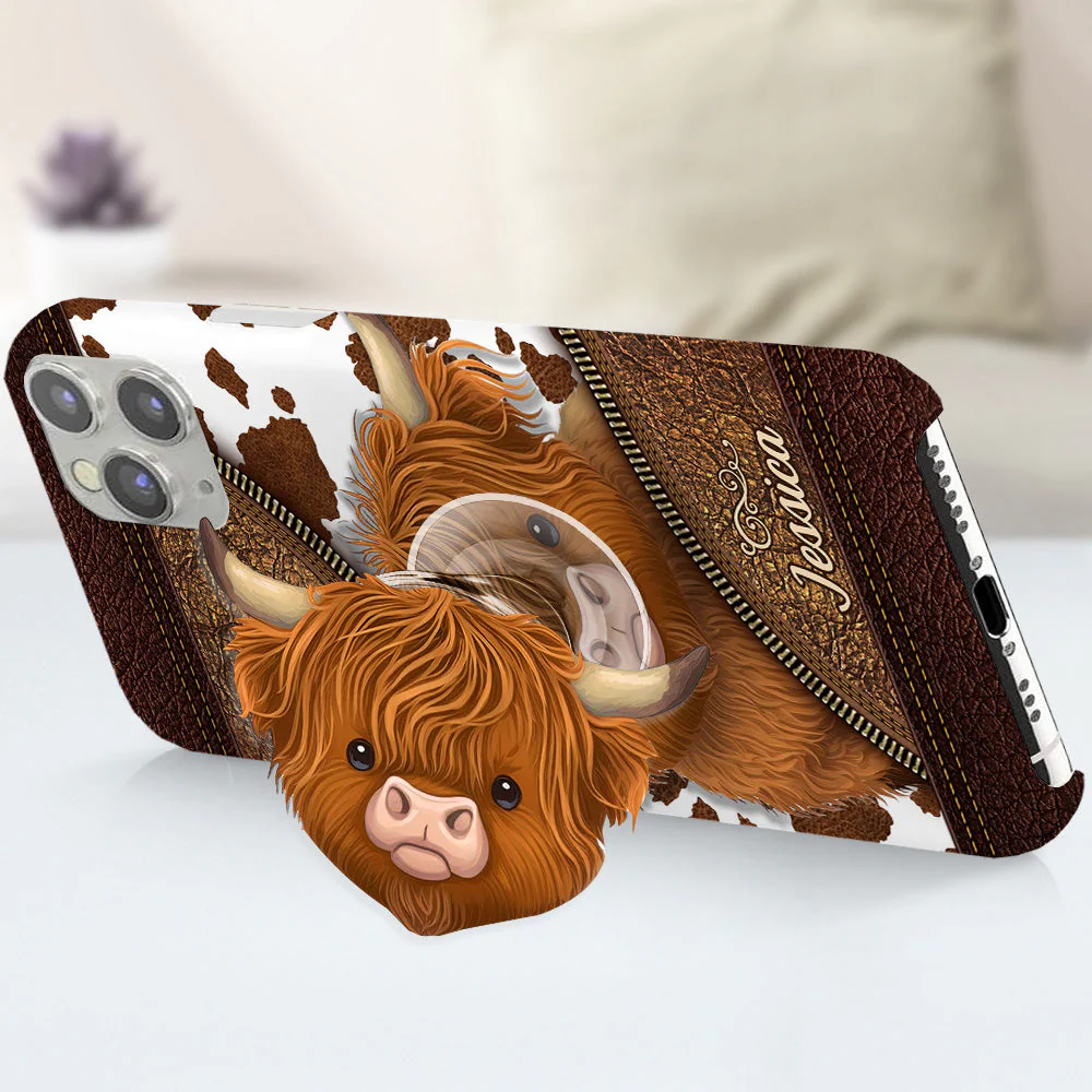 Just A Girl Who Loves Highland Cow - Personalized Phone Case - Gift For Cow Lovers - Image 8