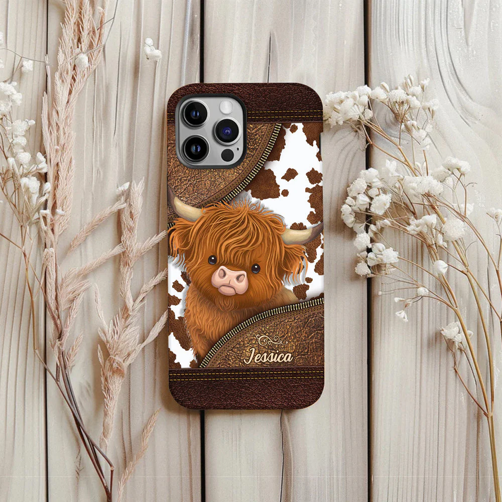 Just A Girl Who Loves Highland Cow - Personalized Phone Case - Gift For Cow Lovers - Image 9