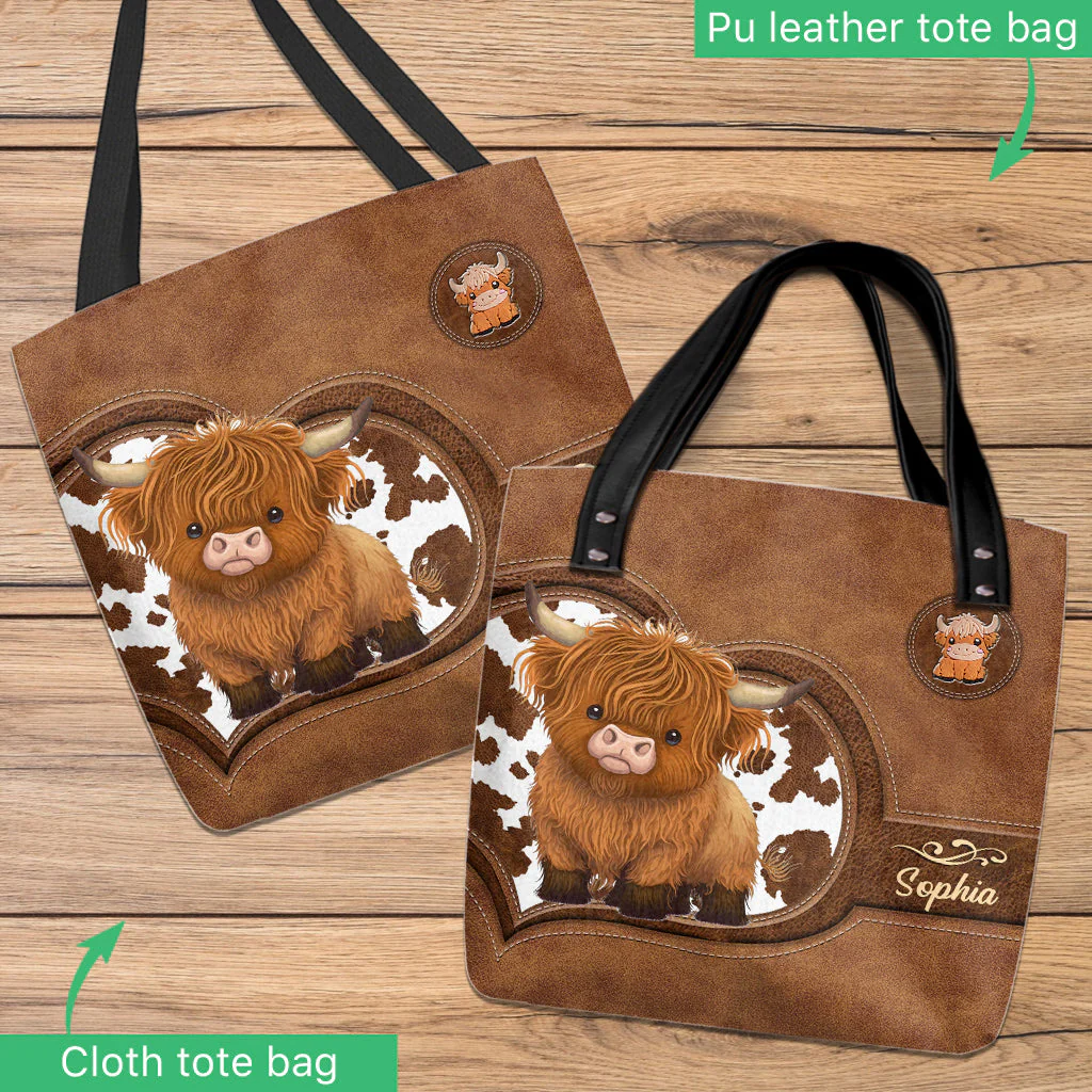 Just A Girl Who Loves Highland Cow - Personalized Tote Bag - Gift For Farmers - Image 2
