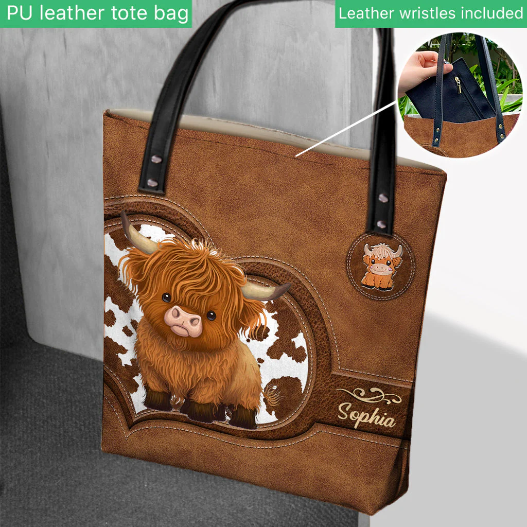 Just A Girl Who Loves Highland Cow - Personalized Tote Bag - Gift For Farmers - Image 3