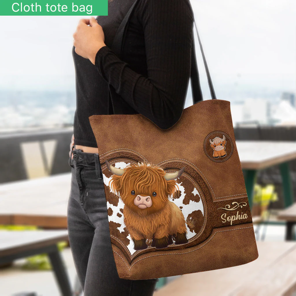 Just A Girl Who Loves Highland Cow - Personalized Tote Bag - Gift For Farmers - Image 4