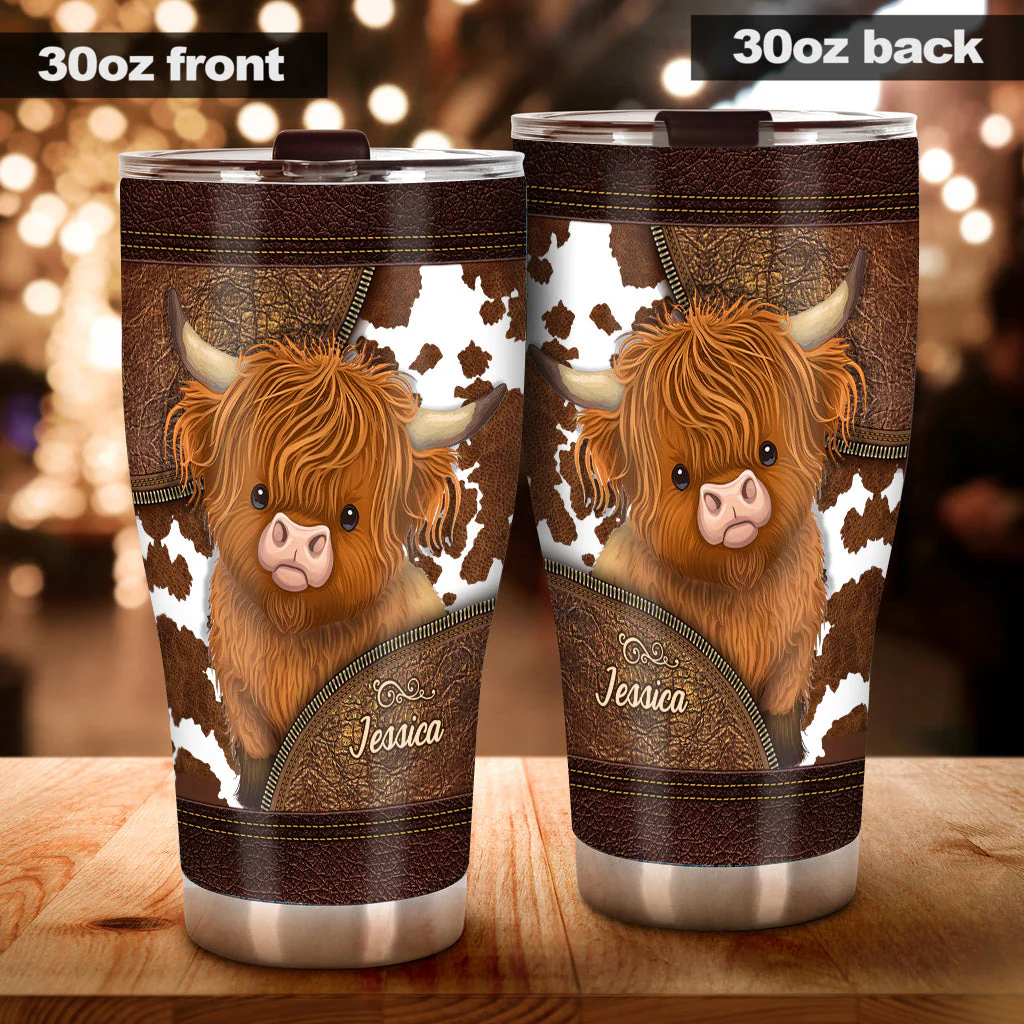 Just A Girl Who Loves Highland Cow - Personalized Tumbler - Gift For Cow Lovers - Image 2