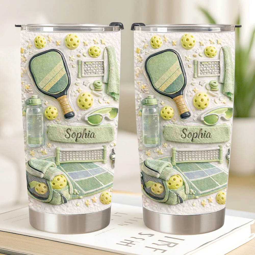Just A Girl Who Loves Pickleball - Personalized Tumbler- Gift For Her, Sports Lovers HH01 - Image 3