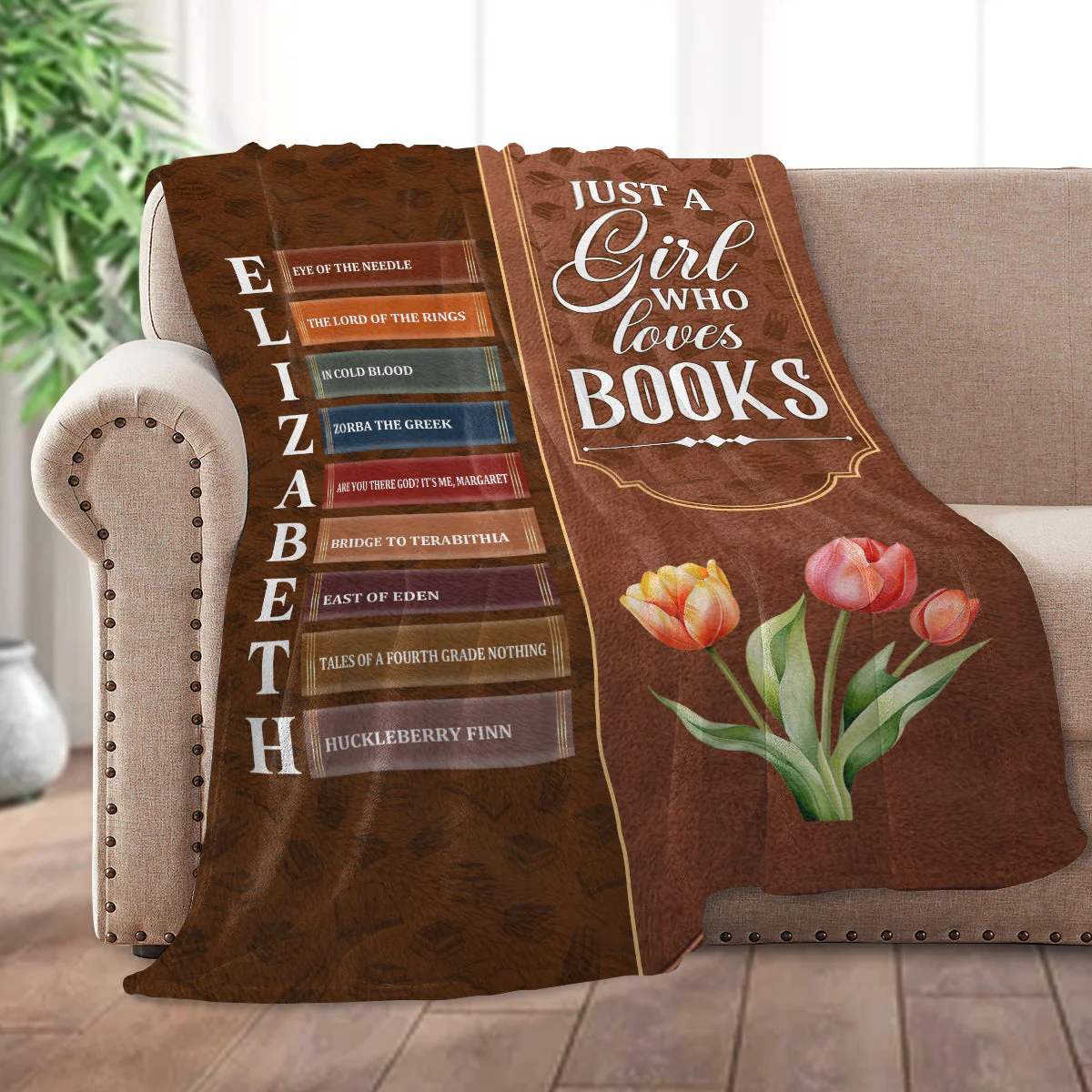Just A Girl Who Loves To Read Banned Books V2- Personalized Blanket - Gift For Book Lover, Reader HH01 - Image 2