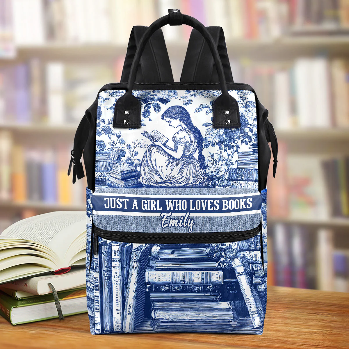 Just A Girl Who Loves To Read - Personalized Duckbilled Backpack - Gift For Her, Book Lovers | TGJ1 HH01
