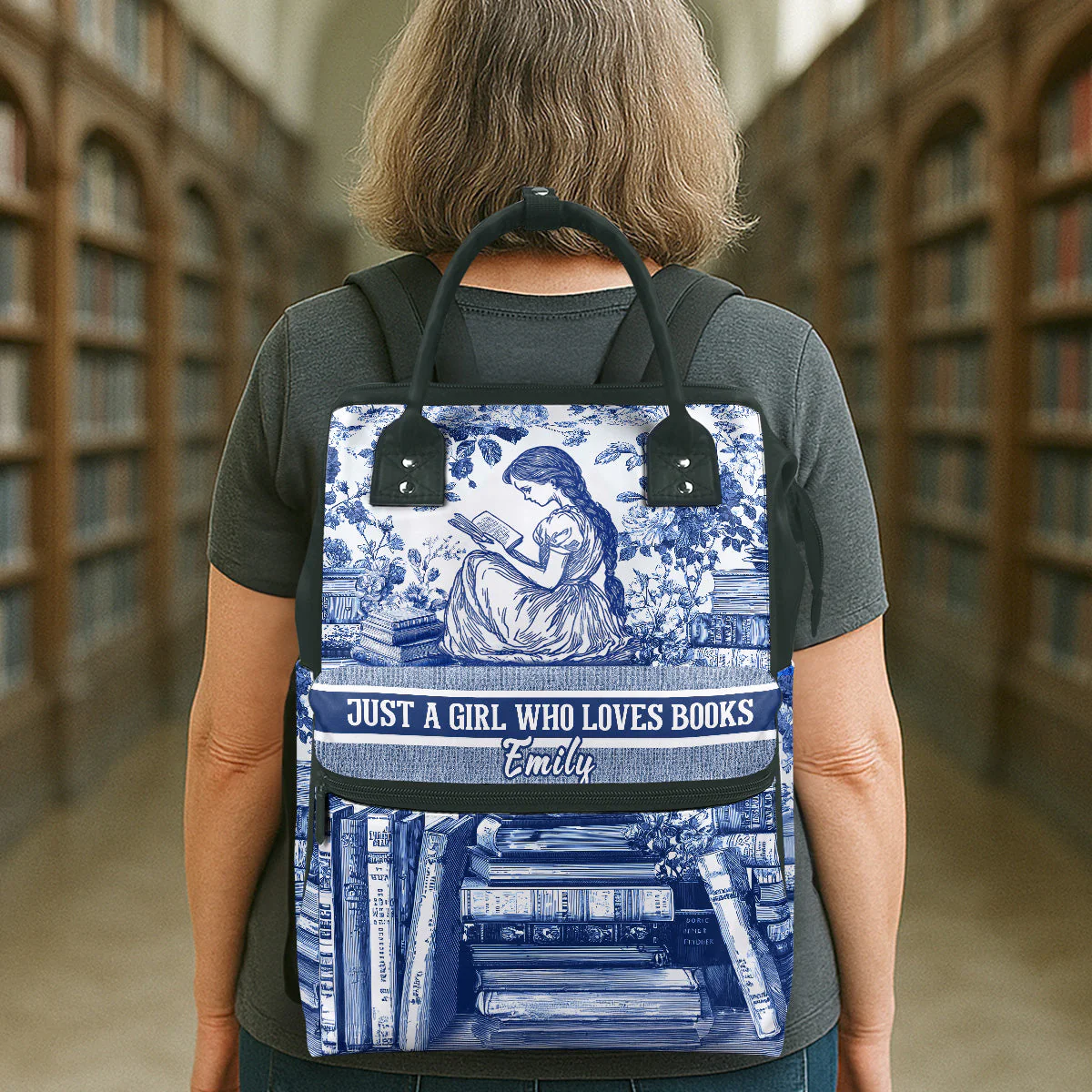 Just A Girl Who Loves To Read - Personalized Duckbilled Backpack - Gift For Her, Book Lovers | TGJ1 HH01 - Image 5