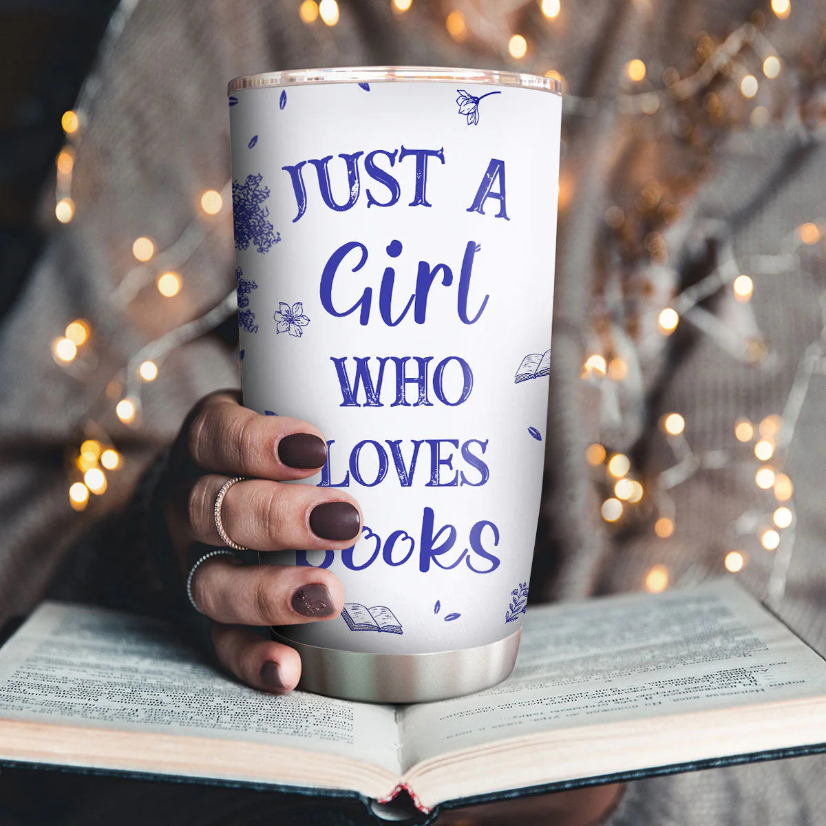 Just A Girl Who Loves To Read - Personalized Stainless Steel Tumbler - Gift For Her, Book Lovers | TGJ1 HH01 - Image 3