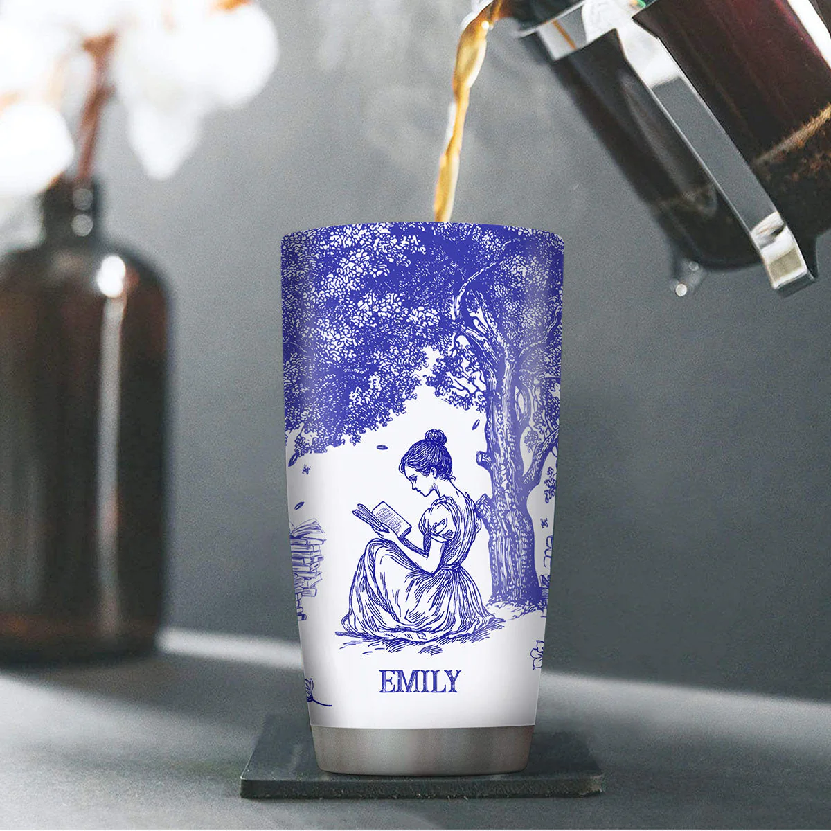 Just A Girl Who Loves To Read - Personalized Stainless Steel Tumbler - Gift For Her, Book Lovers | TGJ1 HH01 - Image 4