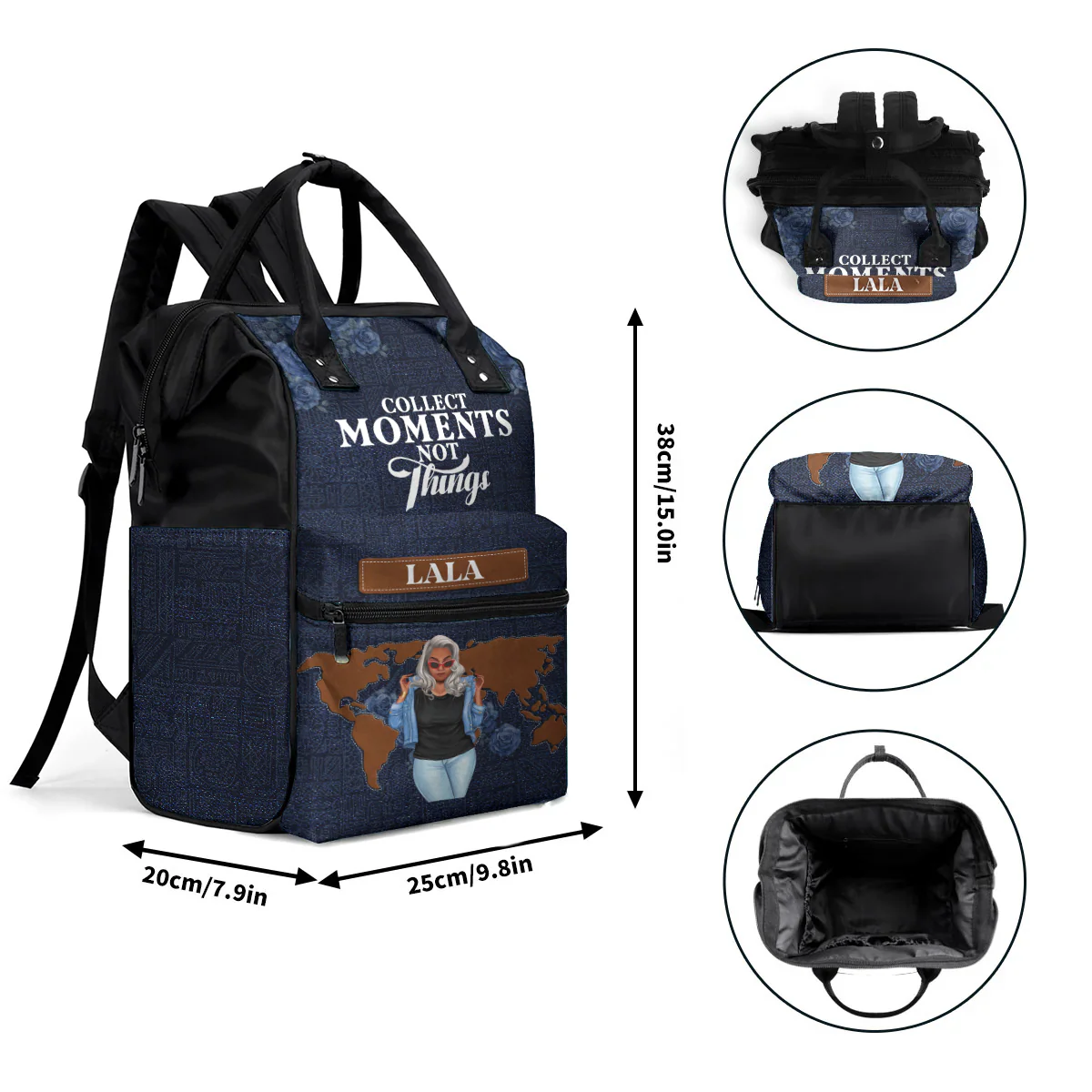 Just A Girl Who Loves Traveling - Personalized Duckbilled Backpack - Gift For Black Women, Girls | GR3 HH01 - Image 5