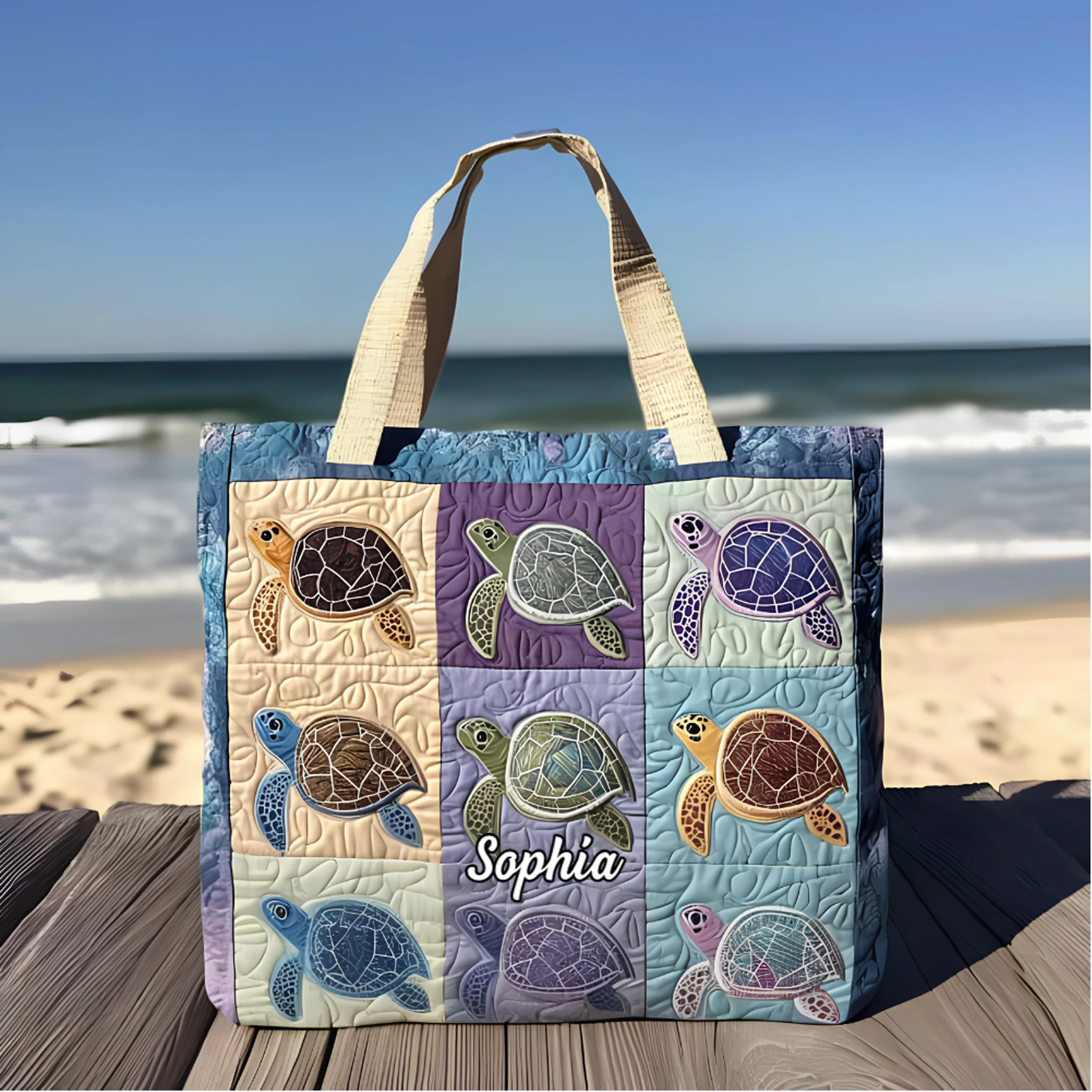 Just A Girl Who Loves Turtle - Personalized Quilted Tote Bag - Gift For Her - Image 10