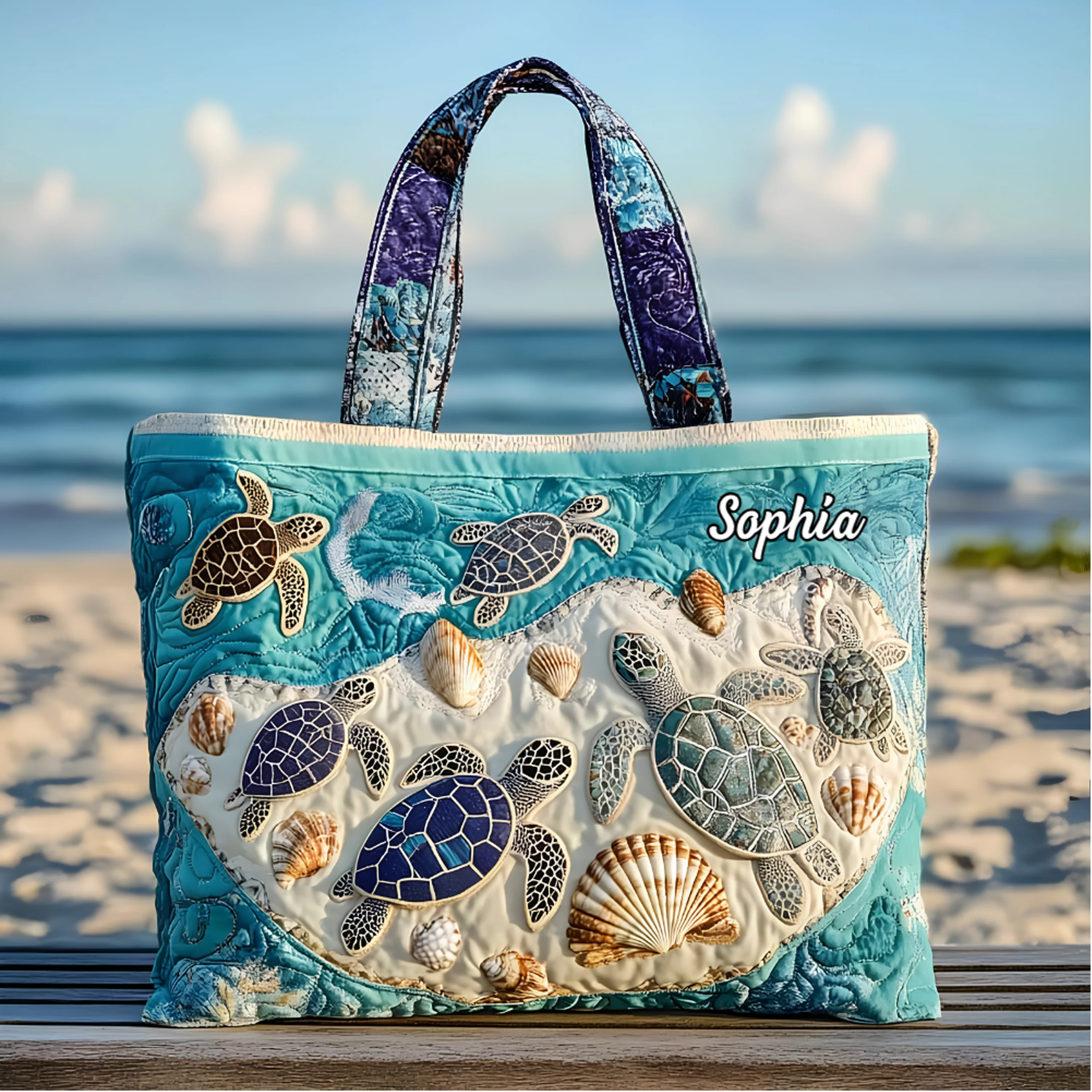 Just A Girl Who Loves Turtle - Personalized Quilted Tote Bag - Gift For Her - Image 8