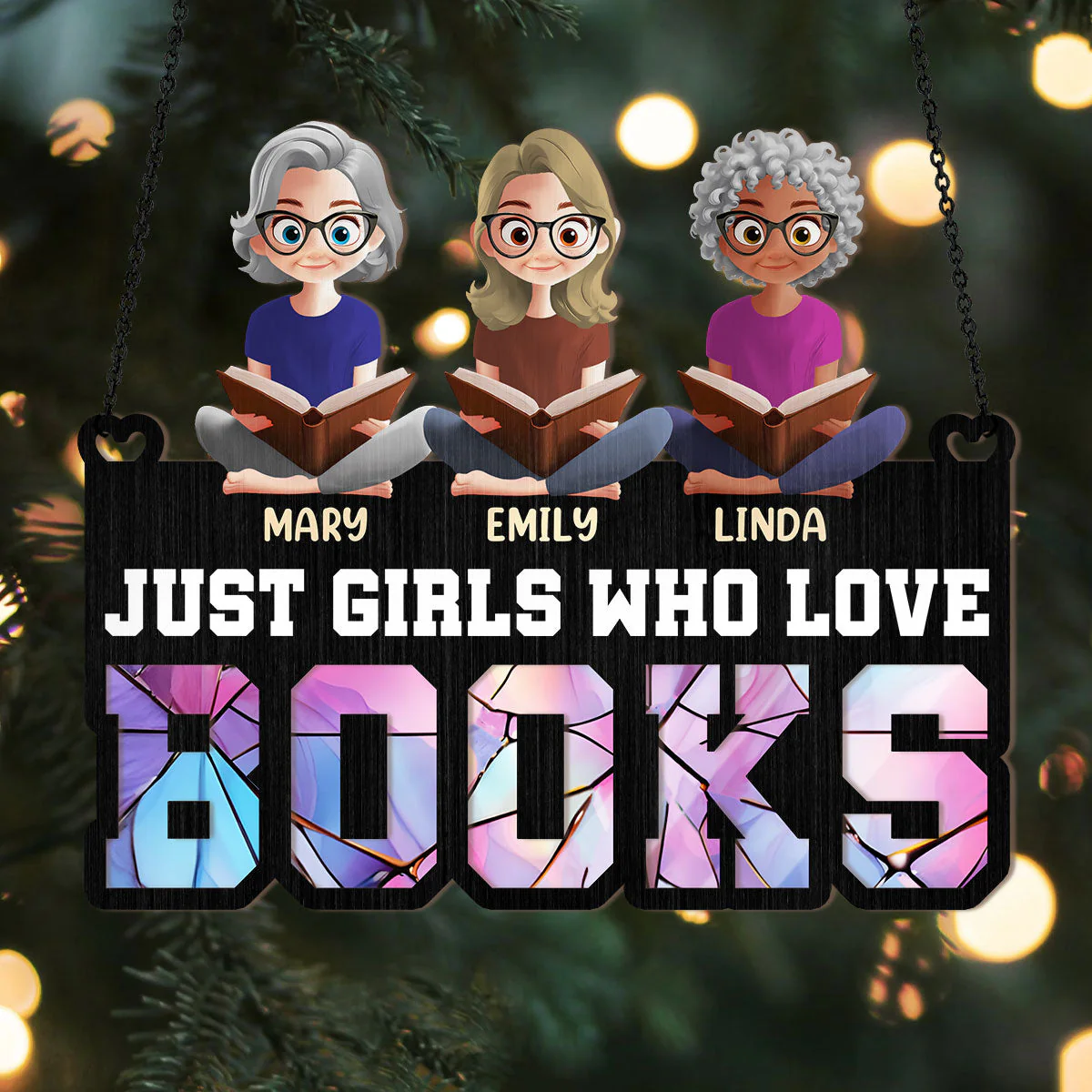 Just Girls Who Love Books - Personalized Window Hanging Suncatcher | CLB2 - Image 5