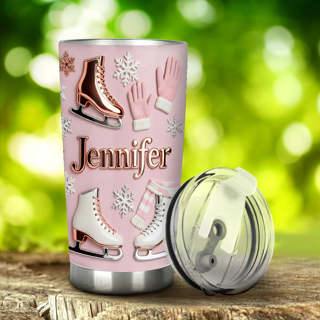 Just Love Ice Skating - Personalized Tumbler - Gift For Ice Skaters NL122 - Image 3