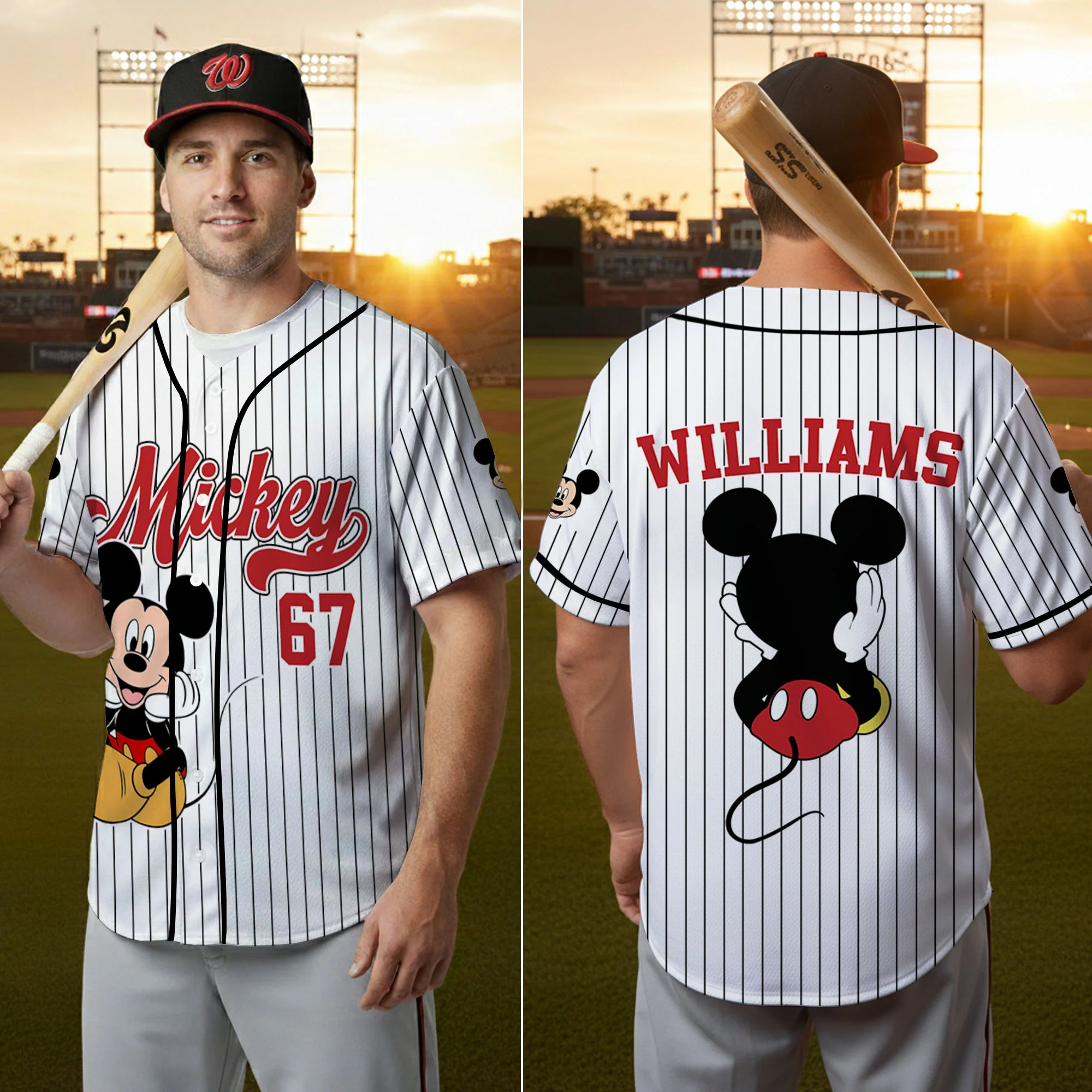 Just Love MkMo Magic Mouse - Personalized Baseball Jersey - Gift For Movie Fans HH01 - Image 2