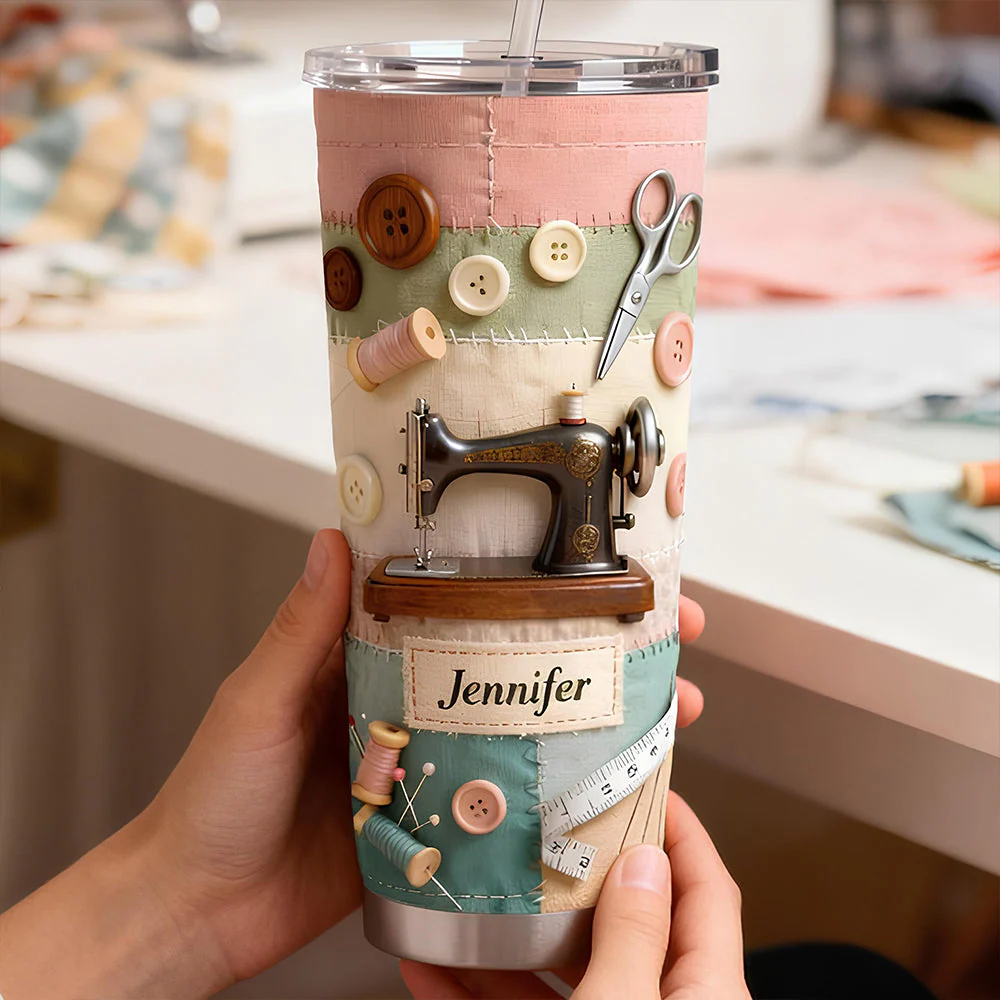 Just Love Sewing - Personalized Tumbler - Gift For Her, Sewing Lovers NL122 - Image 2
