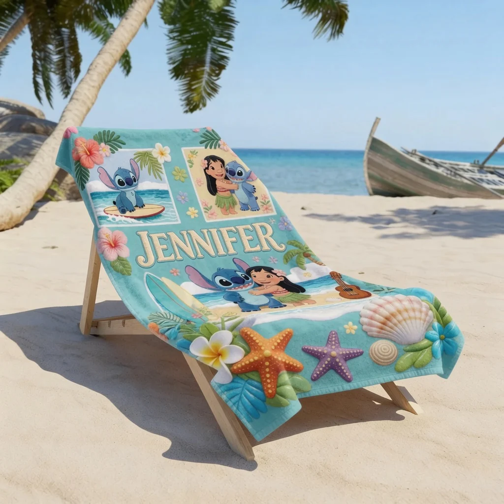 Just Love Sti - Summer Vibe - Personalized Beach Towel - Gift For Fan Movies - Image 3