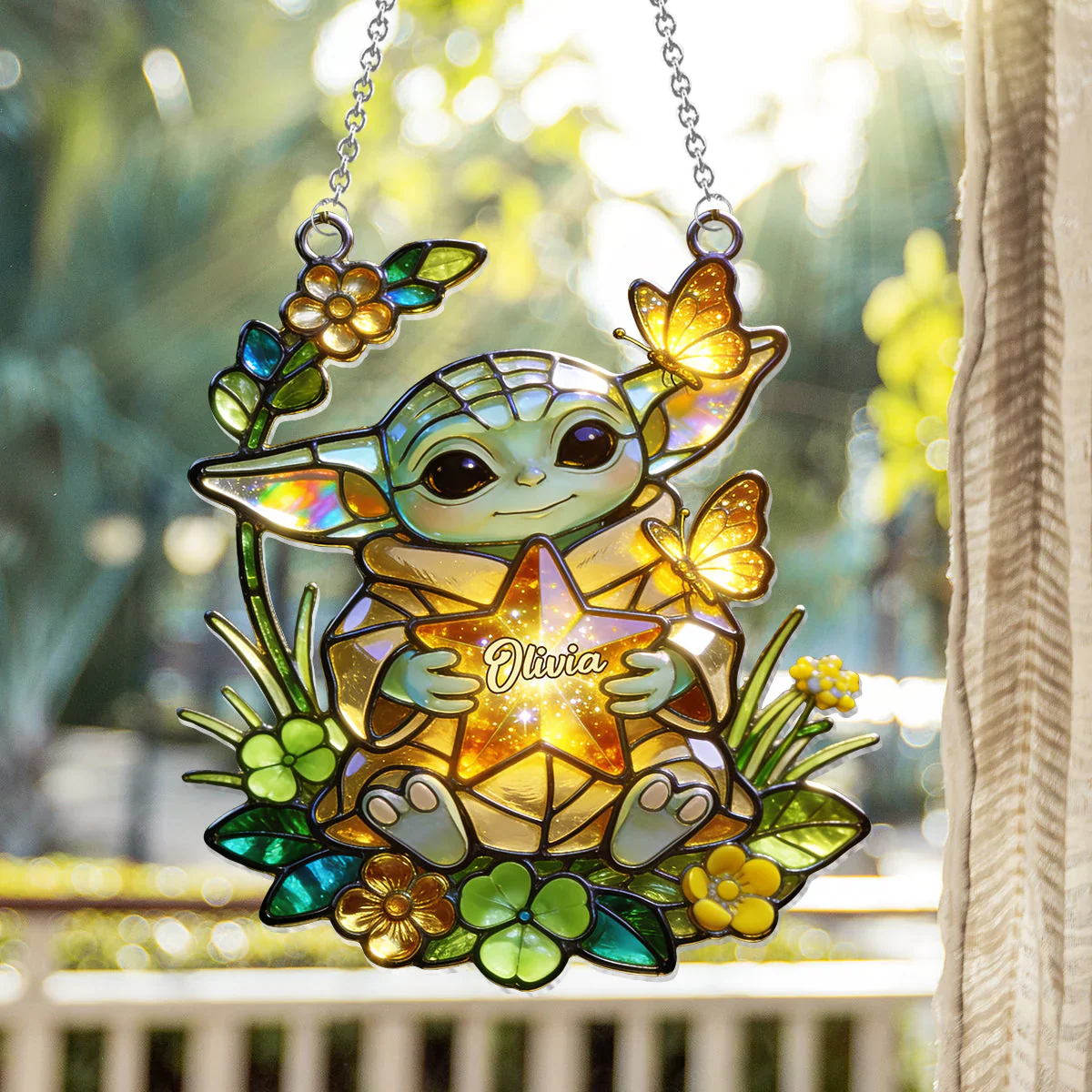 Just Loves Cute Baby - Personalized Window Hanging Suncatcher Ornament - Stwa - Image 5
