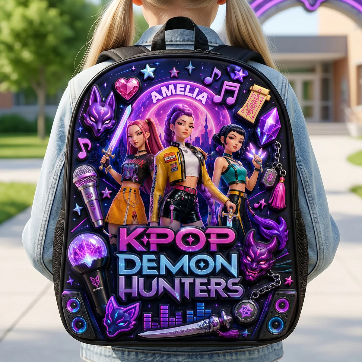 Just Loves Fantasy Girl - Personalized Backpack, Lunch Bag, Pencil Case & Water Bottle - Back to School Gift HH01 - Image 2