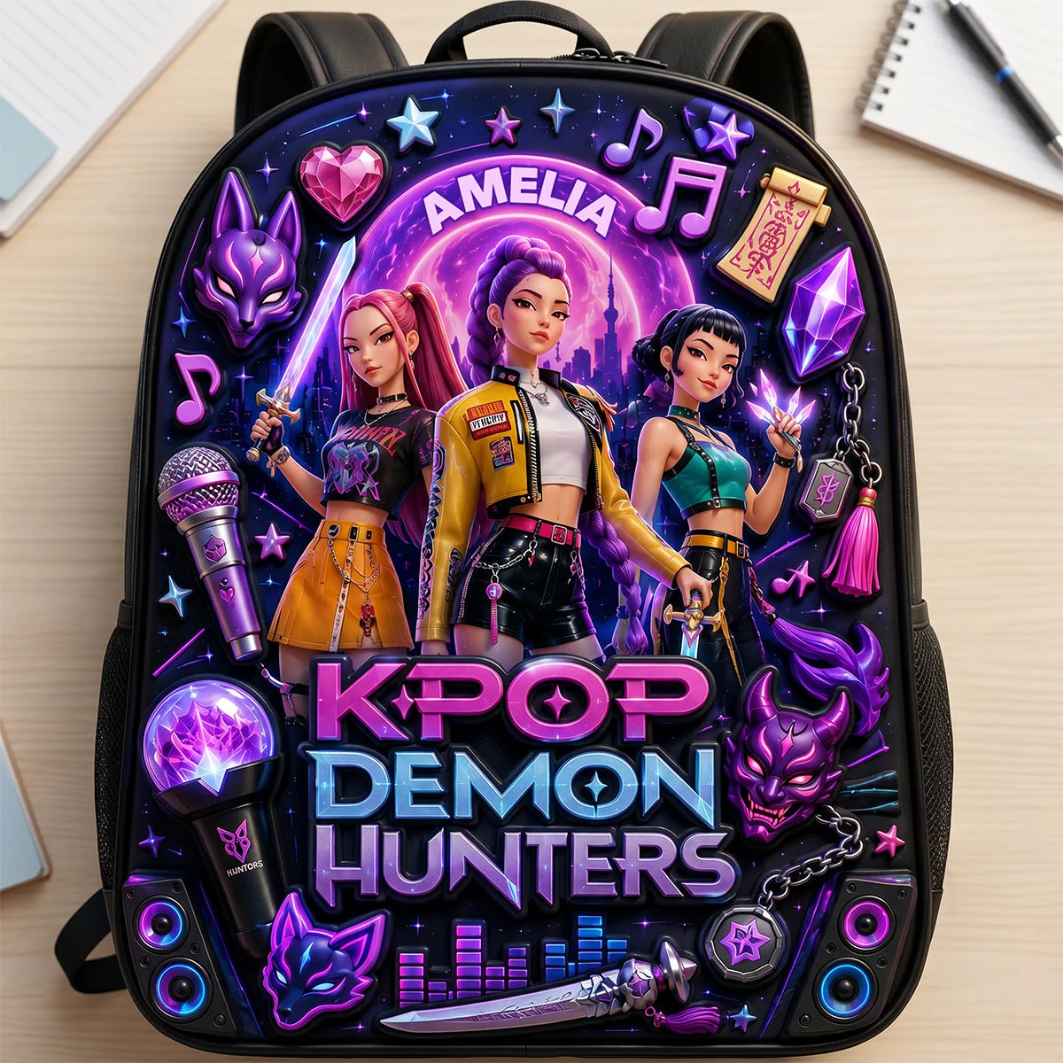 Just Loves Fantasy Girl - Personalized Backpack, Lunch Bag, Pencil Case & Water Bottle - Back to School Gift HH01 - Image 3