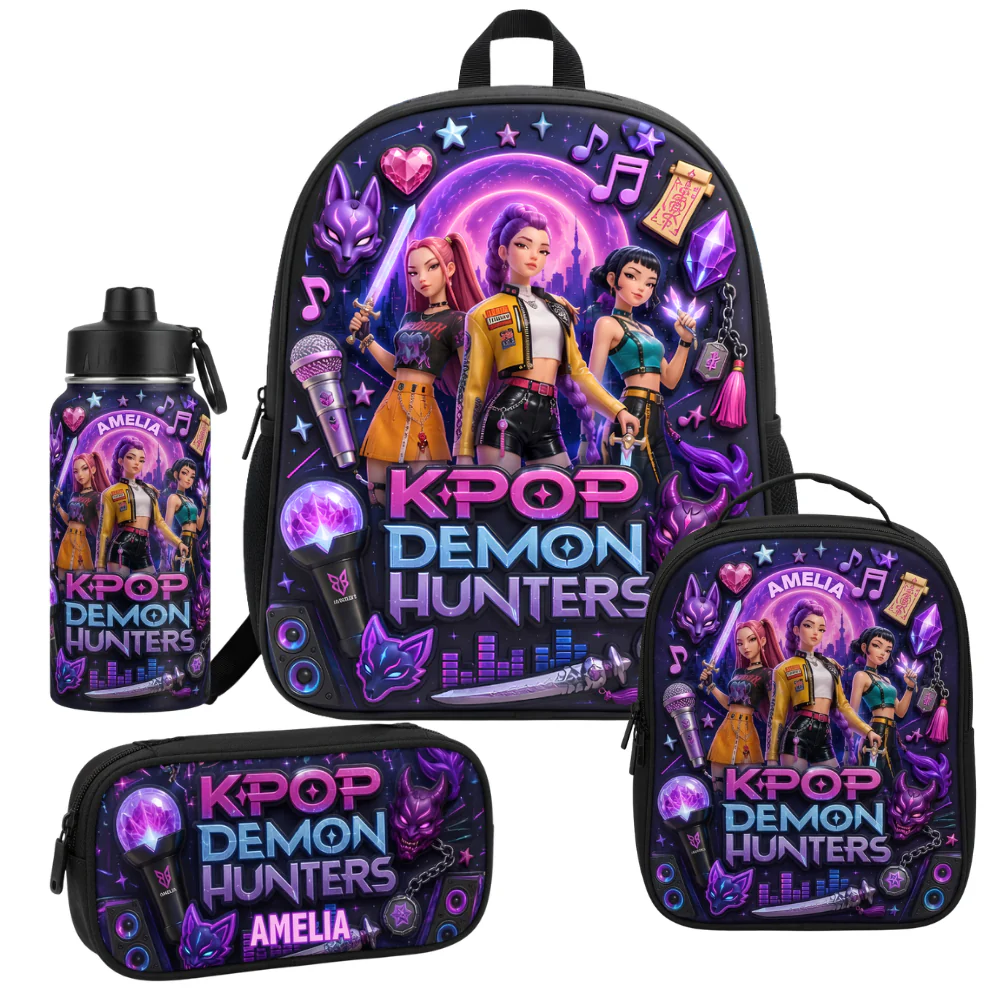 Just Loves Fantasy Girl - Personalized Backpack, Lunch Bag, Pencil Case & Water Bottle - Back to School Gift HH01 - Image 4