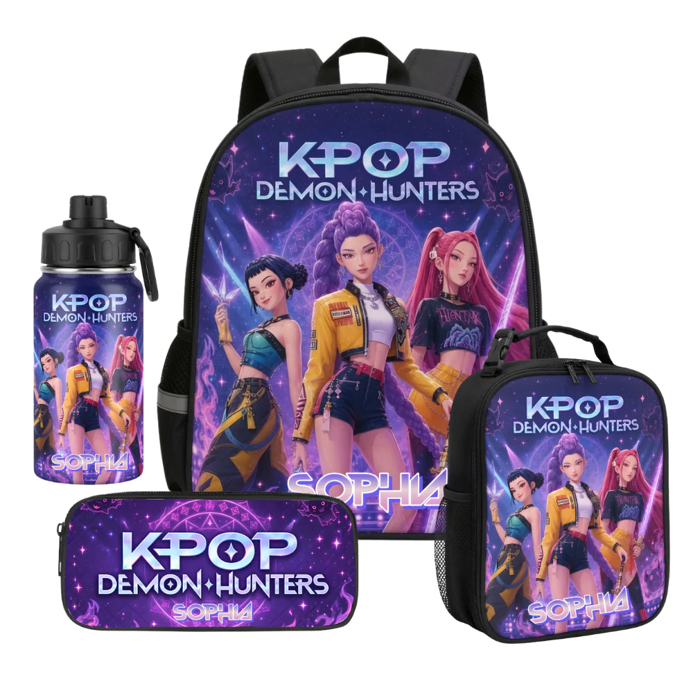 Just Loves Fantasy Girl - Personalized Backpack, Lunch Bag, Pencil Case & Water Bottle - Back to School Gift HH01 - Image 3
