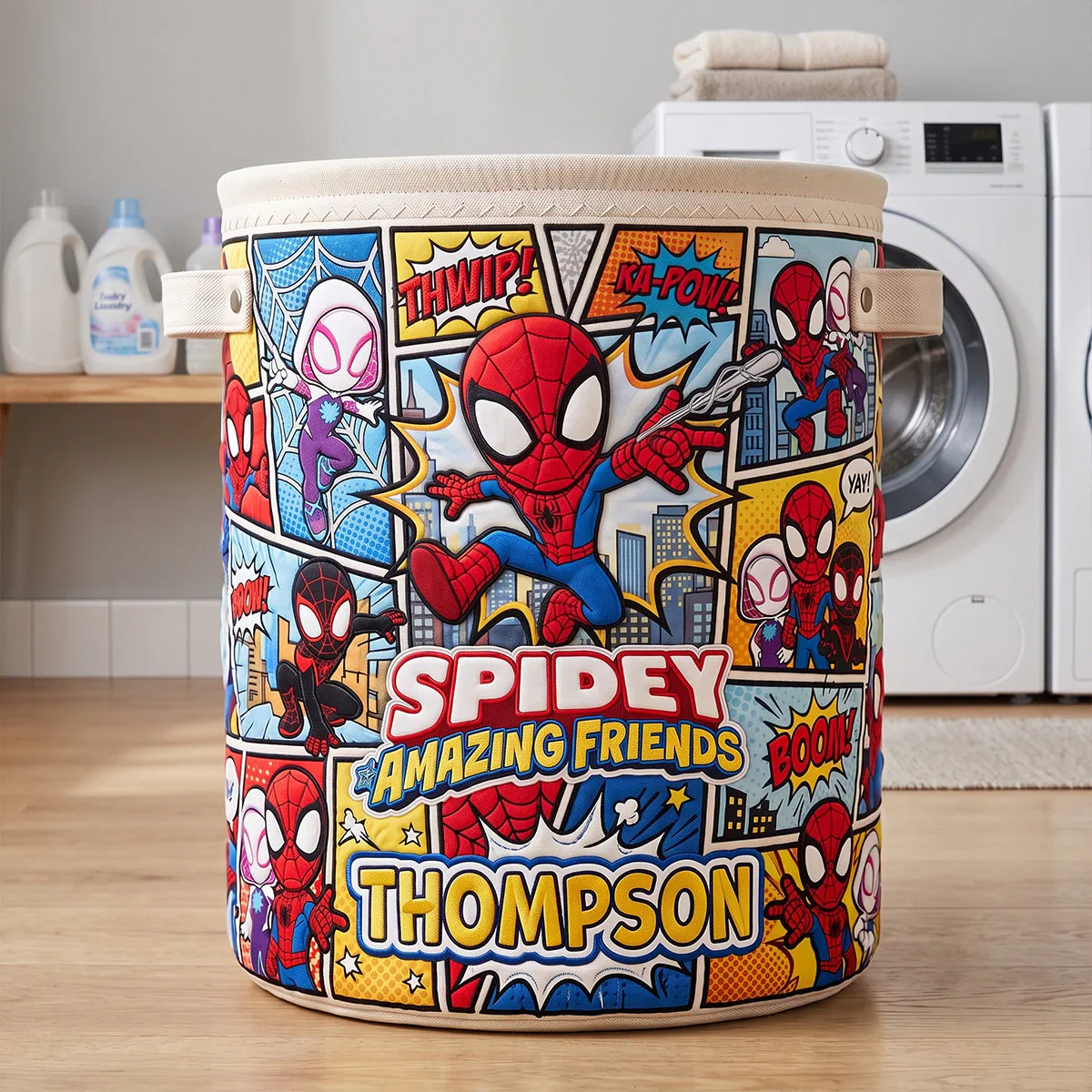 Just Loves Hero - Personalized Quilted Laundry Basket - Gift For Kids - DCCo - Image 3